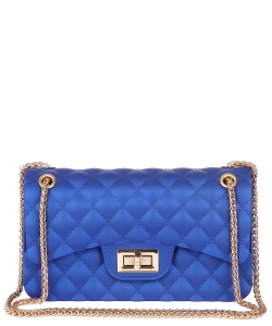 Quilt Embossed Jelly Large Classic Shoulder Bag HBG103579 BLUE